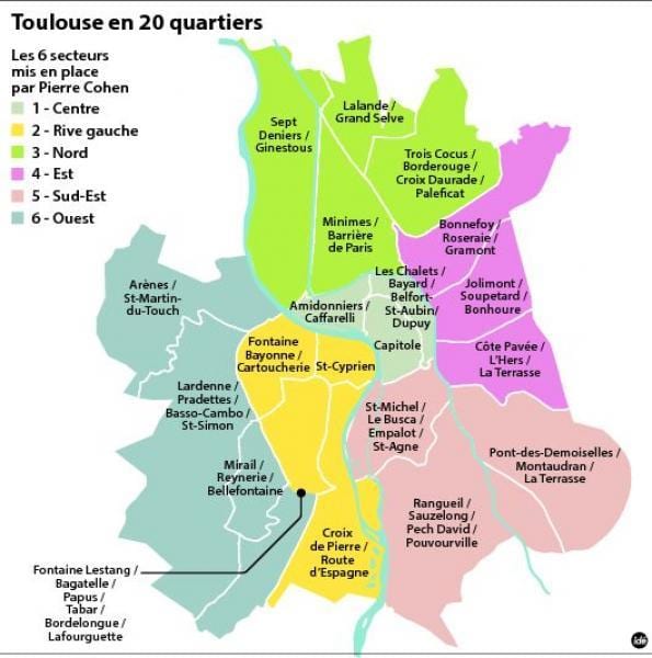 mapa Toulouse, paříž