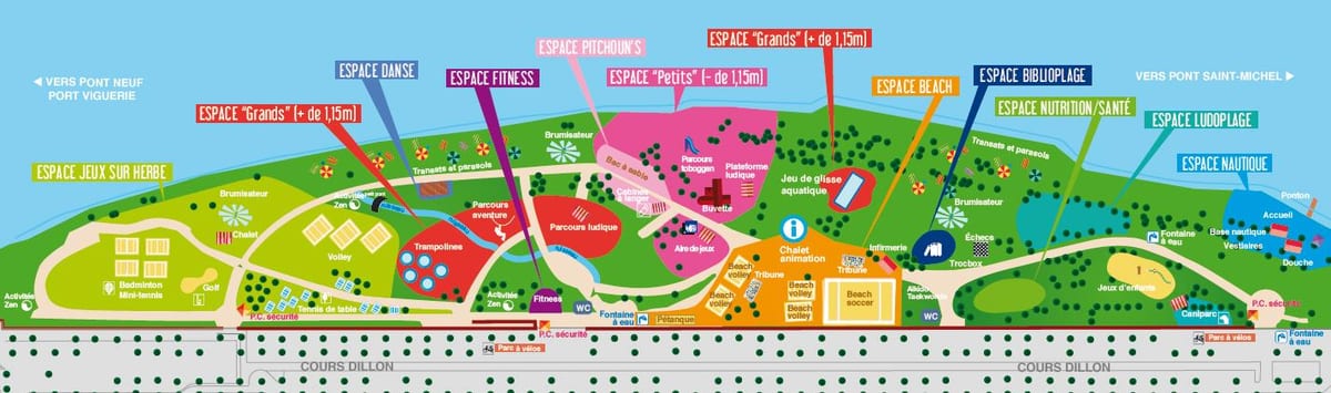 mapa Toulouse beach