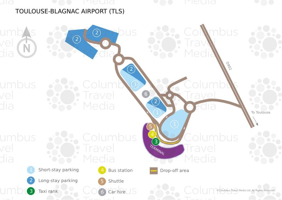 mapa Toulouse blagnac letiště