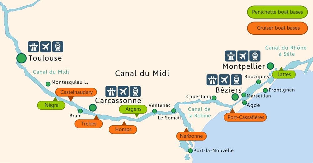 mapa Toulouse loď