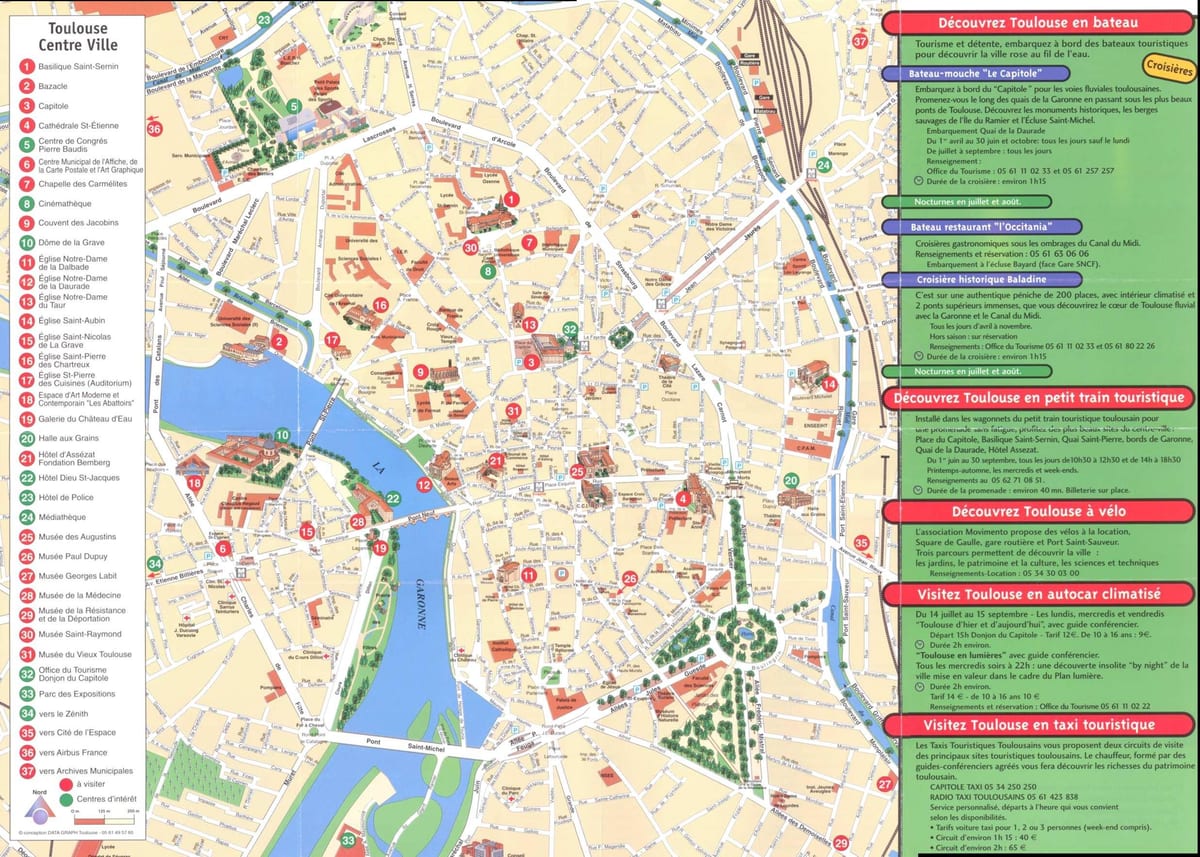 mapa města Toulouse