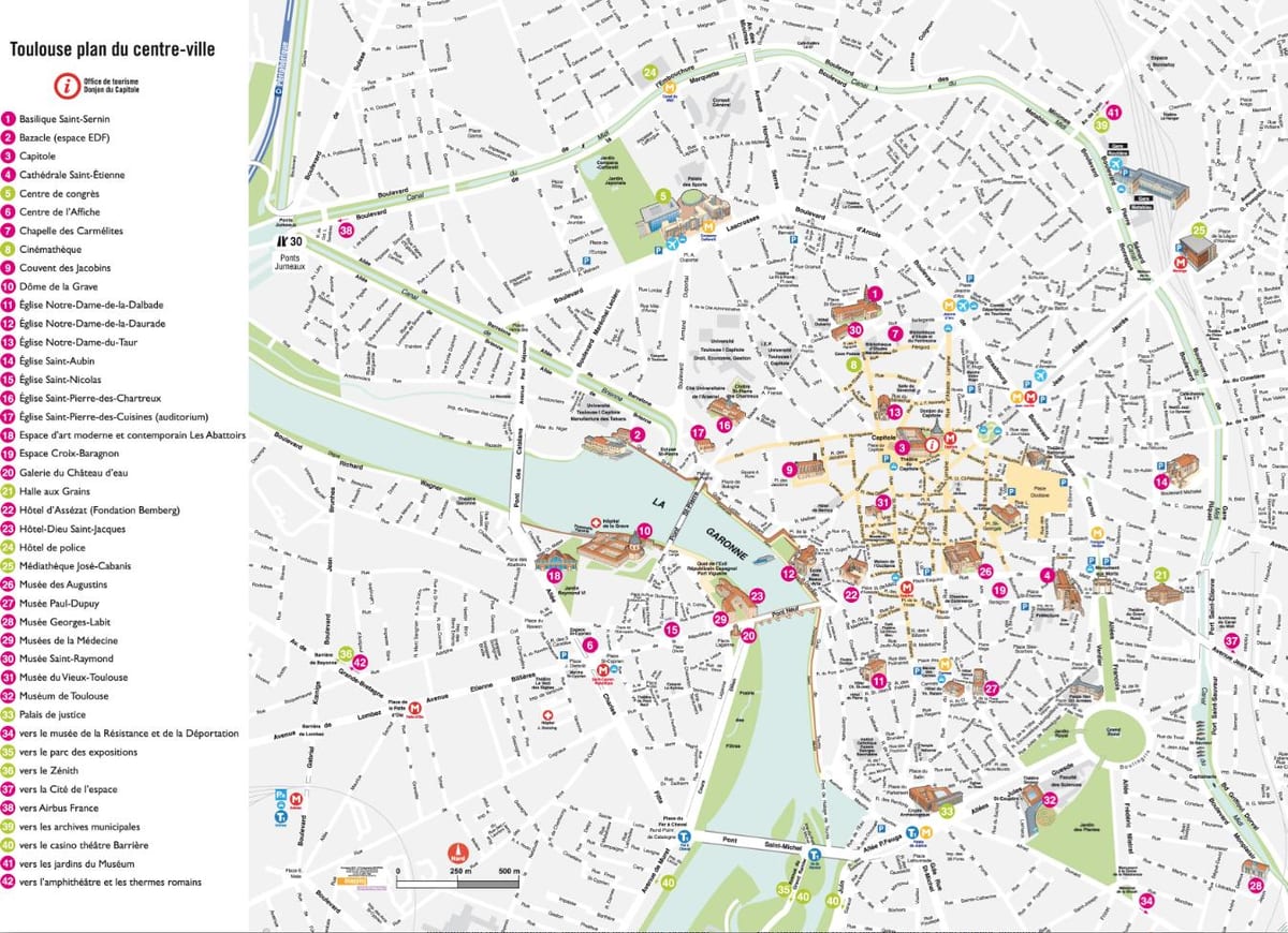 mapa Toulouse muzeum