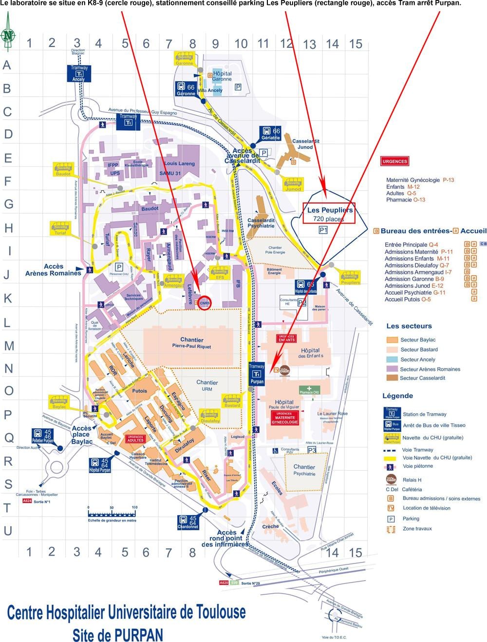mapa Toulouse nemocnice