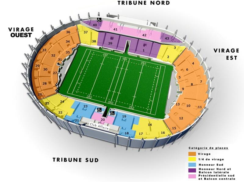 mapa Toulouse stadium