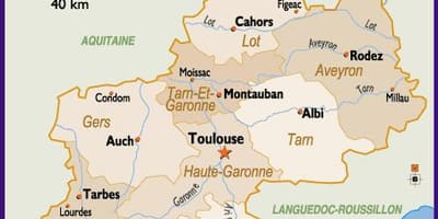 Mapa Toulouse a okolí