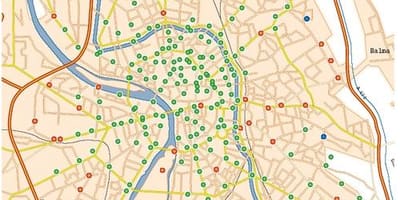 Mapa Toulouse kole