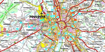 Mapa Toulouse silnici