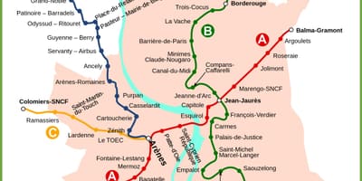 Toulouse podzemní mapa