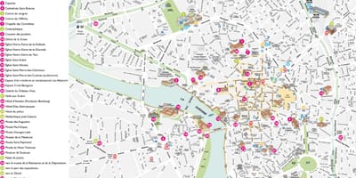 Toulouse cestovního ruchu mapě